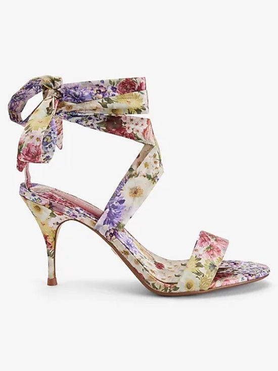 Express Shoes - Express Floral Lace-Up Heels Size 8 | Garden Party Strappy Stiletto Sandals